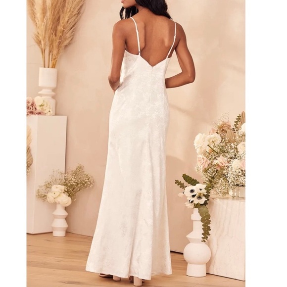 Lulus Promise My Passion Satin Jacquard Slip Maxi Dress - Picture 3 of 6